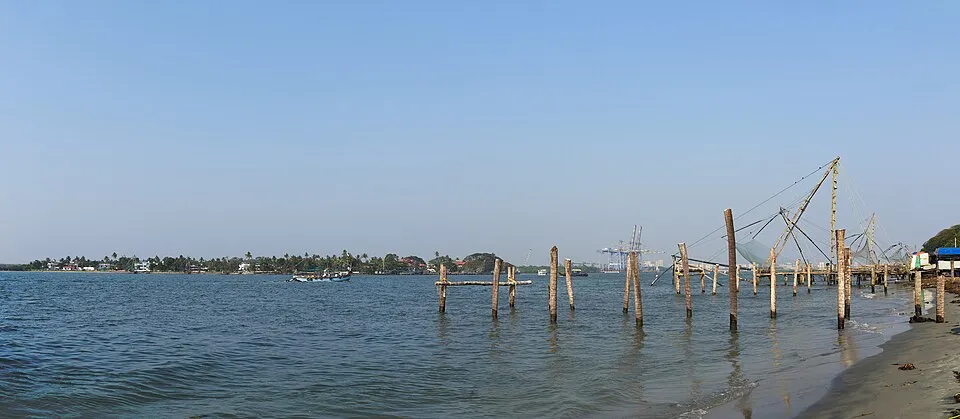 Chinese fishing nets along the Fort Kochi waterfront