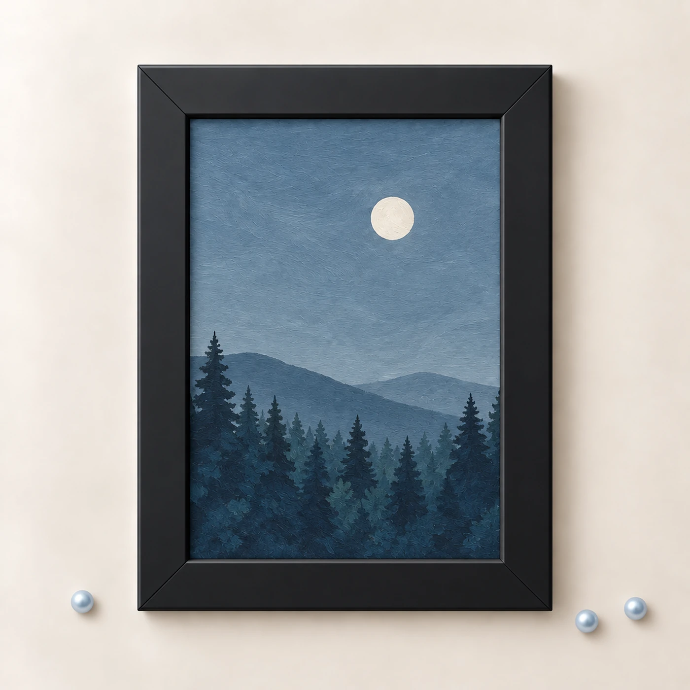 Black A4 Wall-Mount Photo Frame, front display with illustrative artwork