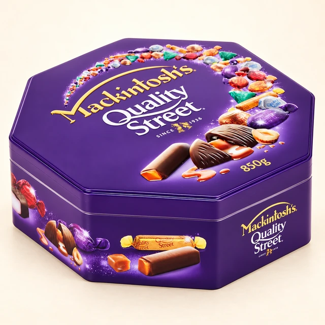 Mackintosh's Quality Street Assorted Chocolates and Toffees Tin, 850 g