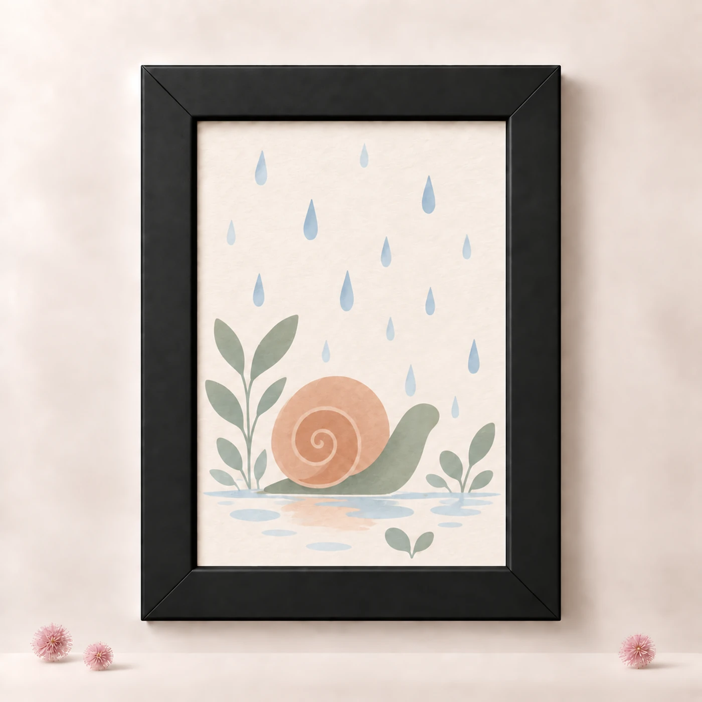 Black 5 × 7 Inch Wall-Mount Photo Frame, front display with illustrative artwork