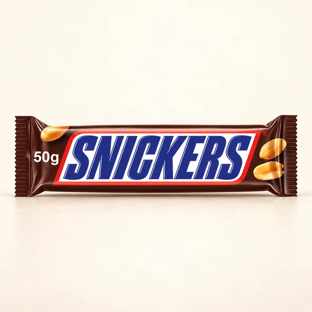 Front packaging of Snickers Peanut, Nougat & Caramel Milk Chocolate Bar — 50 g