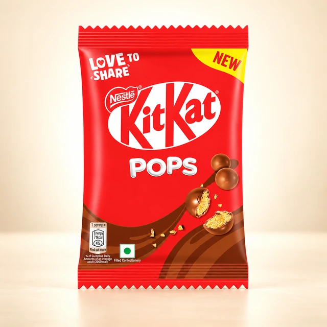 Front packaging of Nestlé KitKat Choco-Coated Wafer Pops — 32 g