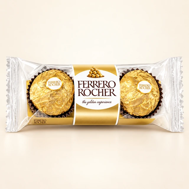 Ferrero Rocher Hazelnut and Milk Chocolate Pralines — 3 Pieces, 37.5 g