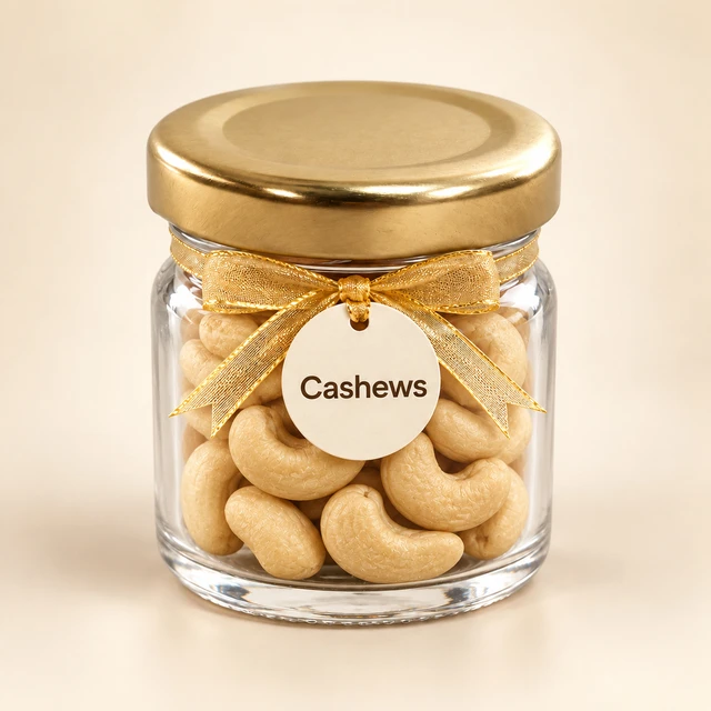 Angroos Whole Cashews in Mini Glass Bottle, 20 g