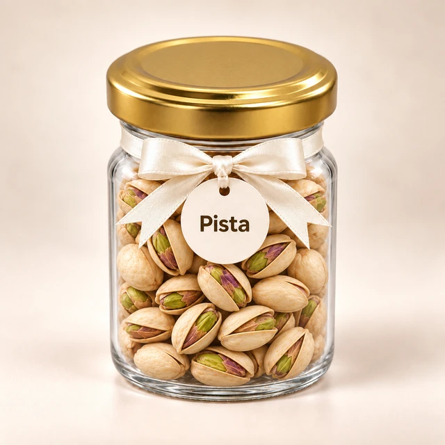 Angroos Salted In-Shell Pistachios in Small Glass Bottle, 45 g