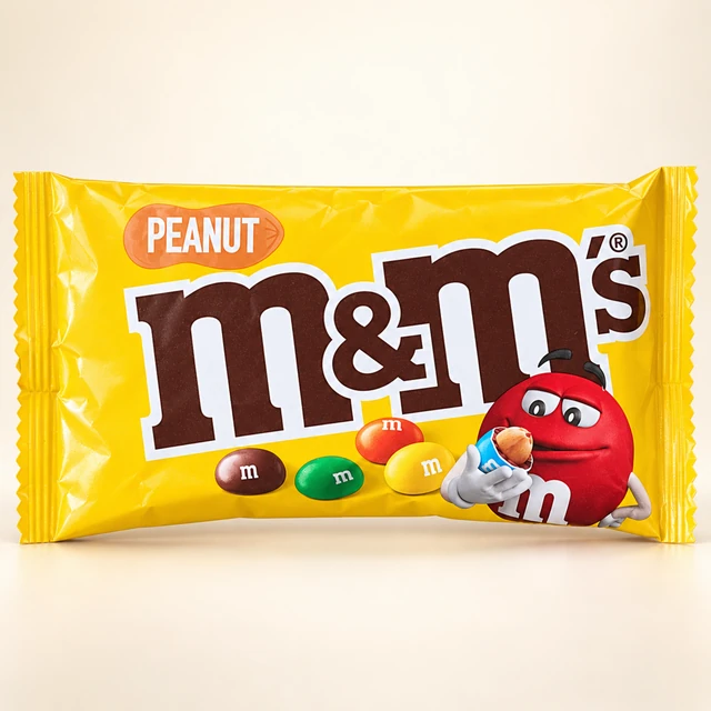 Front packaging of M&M’s Peanut Milk Chocolate Candies, 45 g