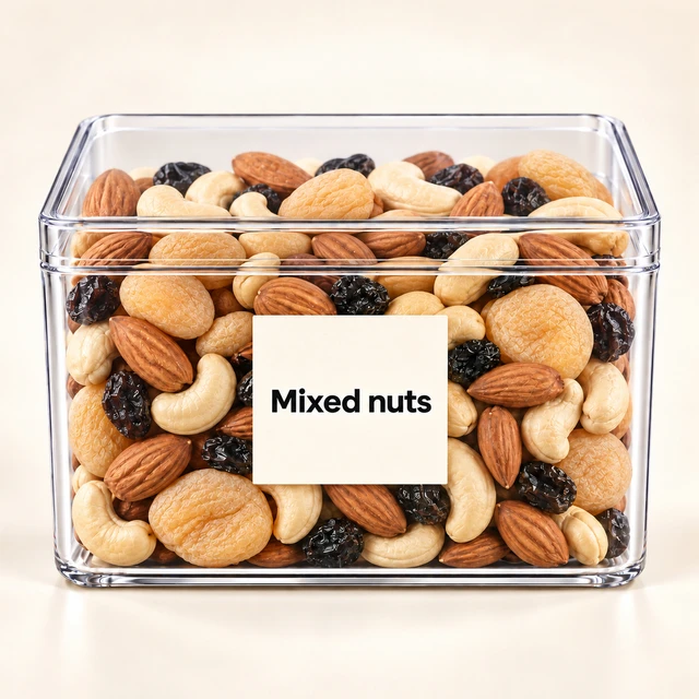 Angroos Mixed Nuts and Dried Fruits in Clear Acrylic Box, 170 g