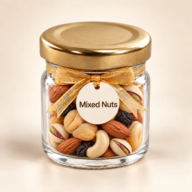 Angroos Mixed Nuts and Dried Fruits in Mini Glass Bottle, 20 g