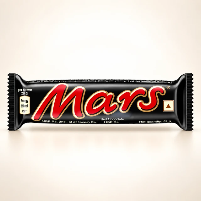 Front packaging of Mars Milk Chocolate Bar with Nougat and Caramel, 51 g