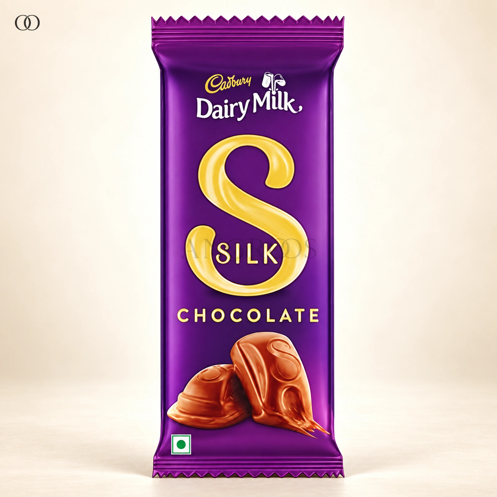 Front packaging of Cadbury Dairy Milk Silk Milk Chocolate Bar, 144 g