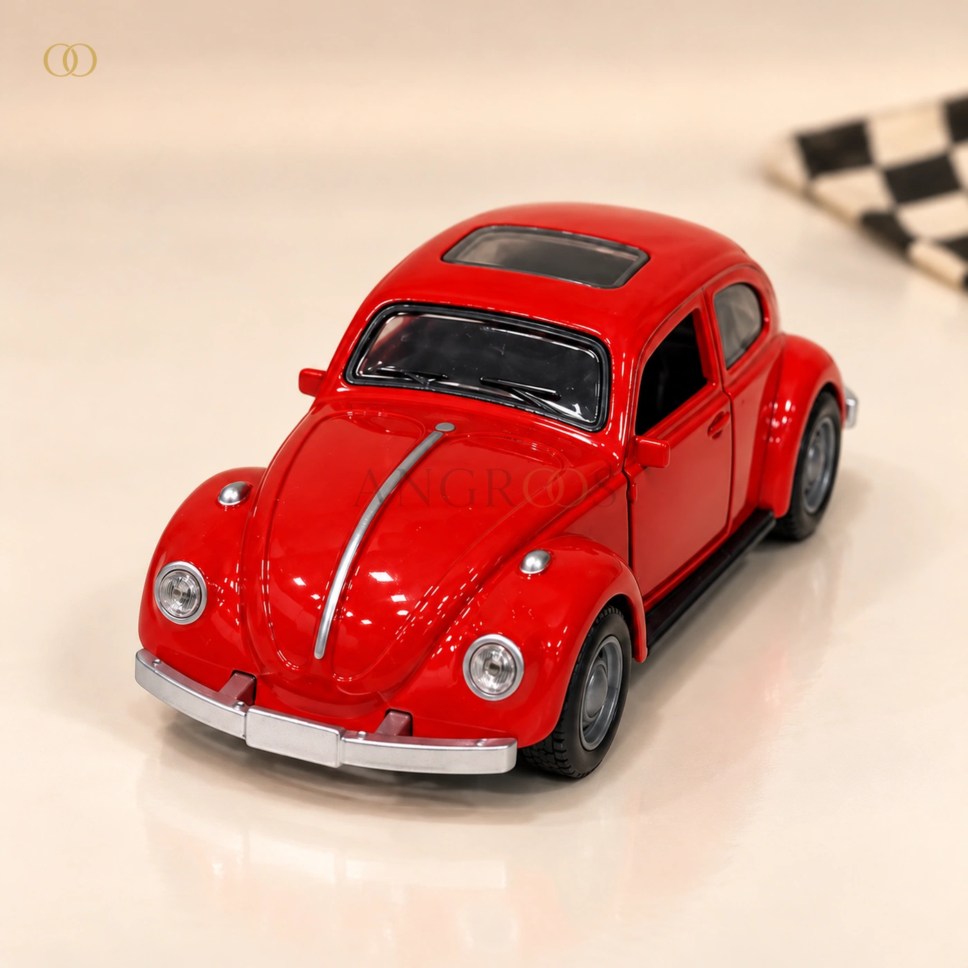 Red Classic Beetle-Style Die-Cast Model Car — main front