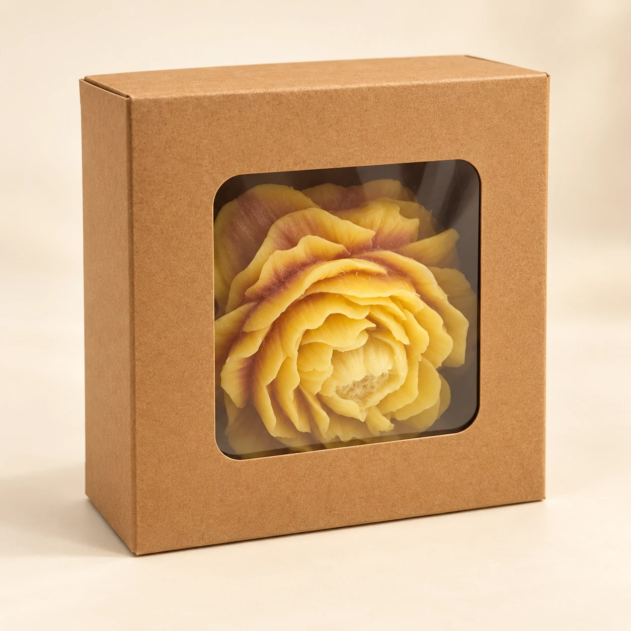 Yellow Rose Candle in a Window Presentation Box — featured view
