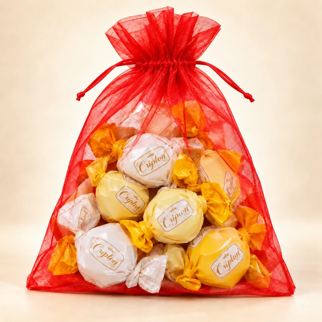 Front packaging of Chocolates in Red Potli Pouch