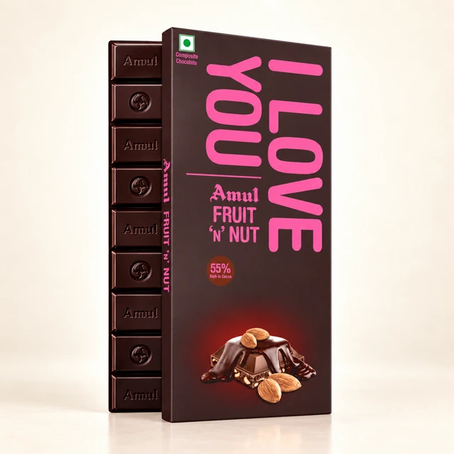 Amul I Love You Fruit ’N’ Nut 55% Dark Chocolate Bar, 150 g