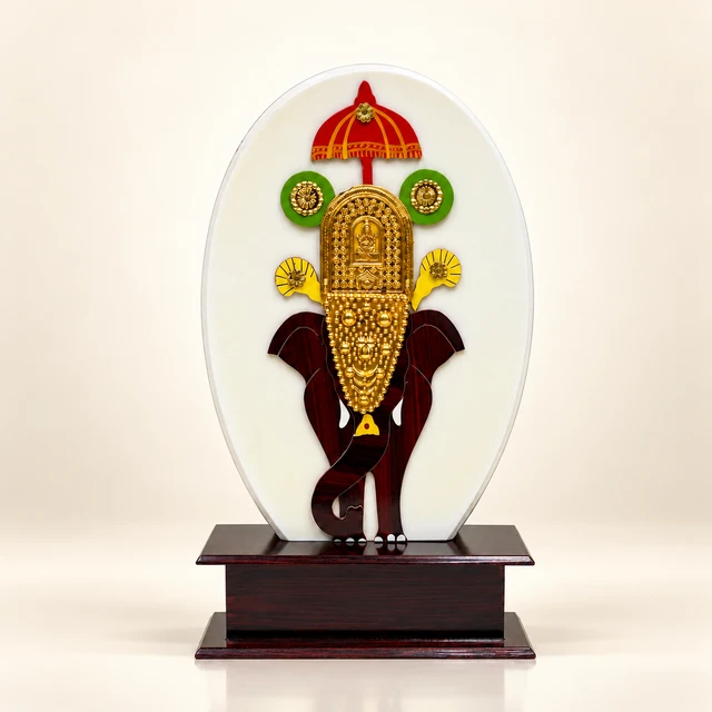 Mahogany Pooram Elephant Table Memento, 13 Inches High — complete product