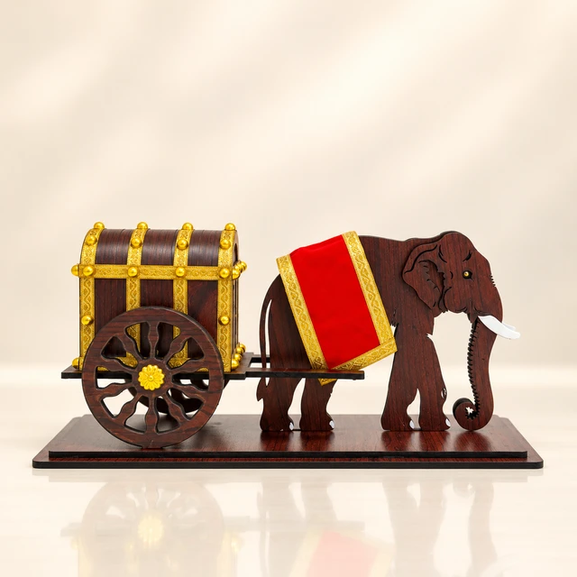 MDF Elephant Procession Table Display, 7.5 Inches High — complete product