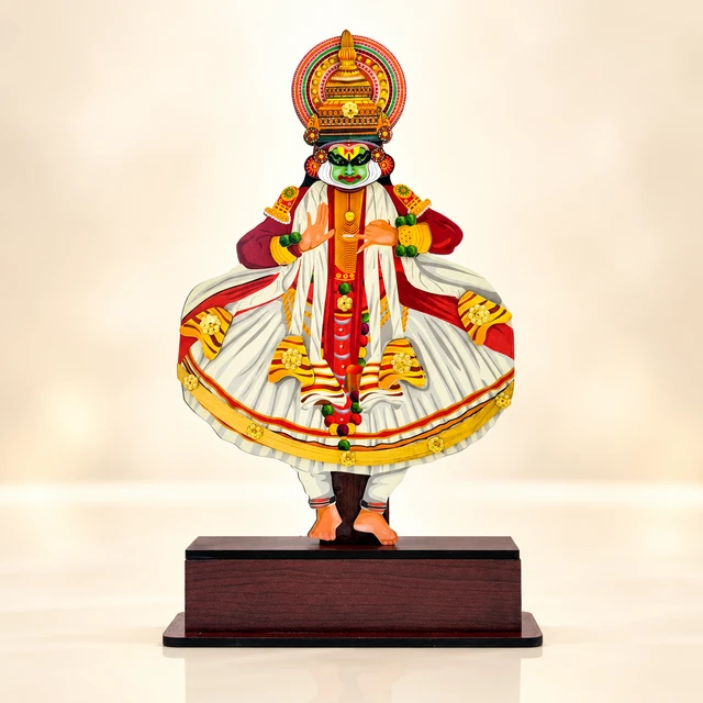 MDF Full-Body Kathakali Dancer Table Stand, 12 Inches High
