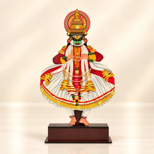 MDF Full-Body Kathakali Dancer Table Stand, 14 Inches High