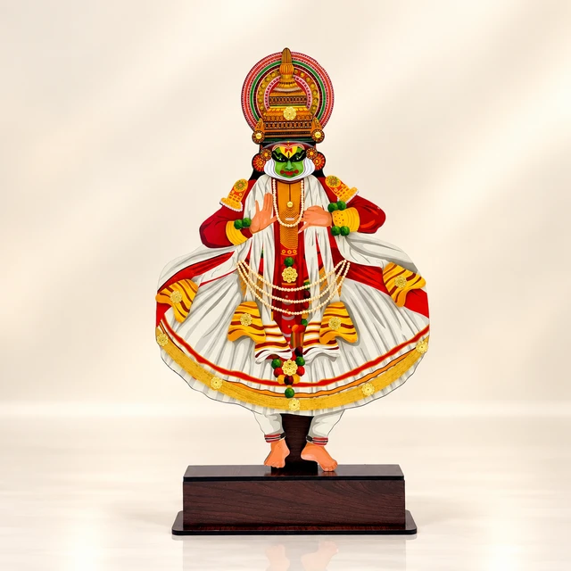 MDF Full-Body Kathakali Dancer Table Stand, 16 Inches High