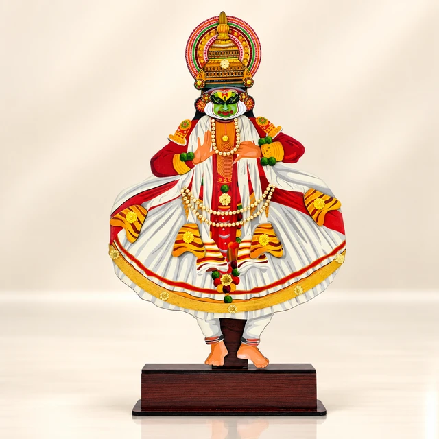 MDF Full-Body Kathakali Dancer Table Stand, 18 Inches High