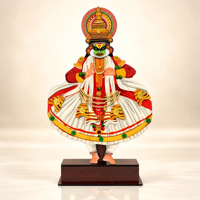 MDF Full-Body Kathakali Dancer Table Stand, 20.5 Inches High