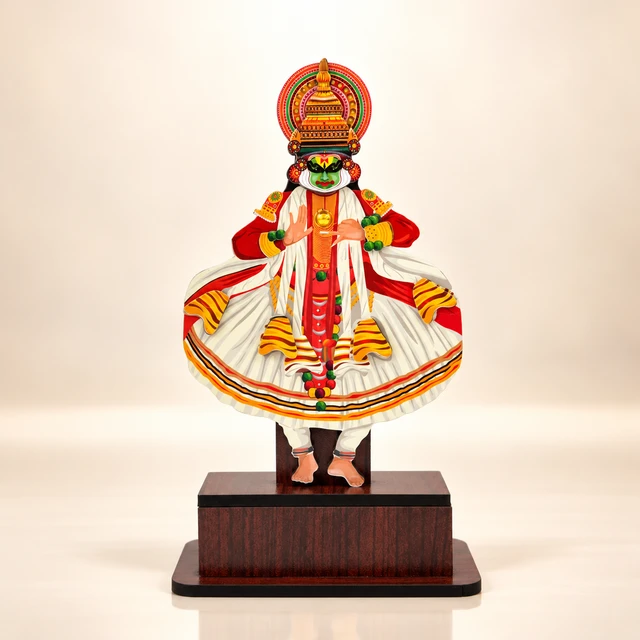 MDF Full-Body Kathakali Dancer Table Stand, 7.5 Inches High