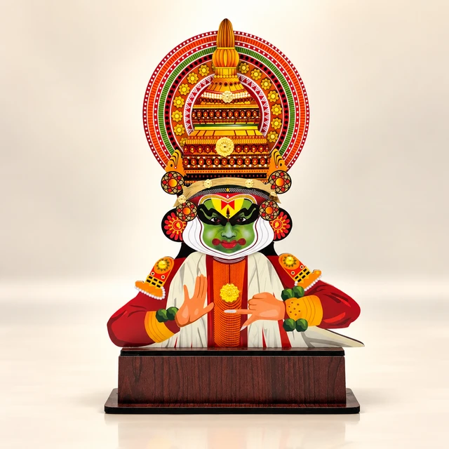 MDF Kathakali Head Table Memento, 14 Inches High
