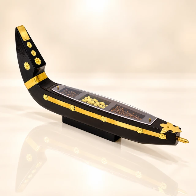 MDF Spice-Display Snake Boat Table Showpiece, 14.3 Inches Long — complete product