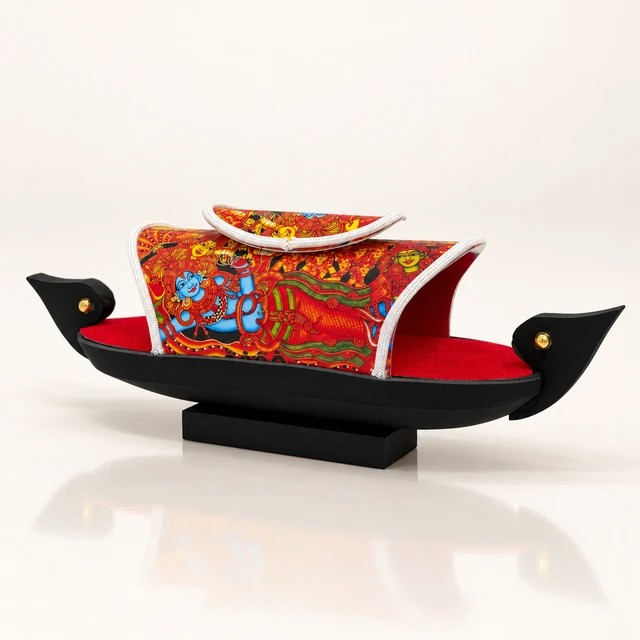 Mural-Print Kerala Houseboat Miniature, 10.5 Inches Long — complete product
