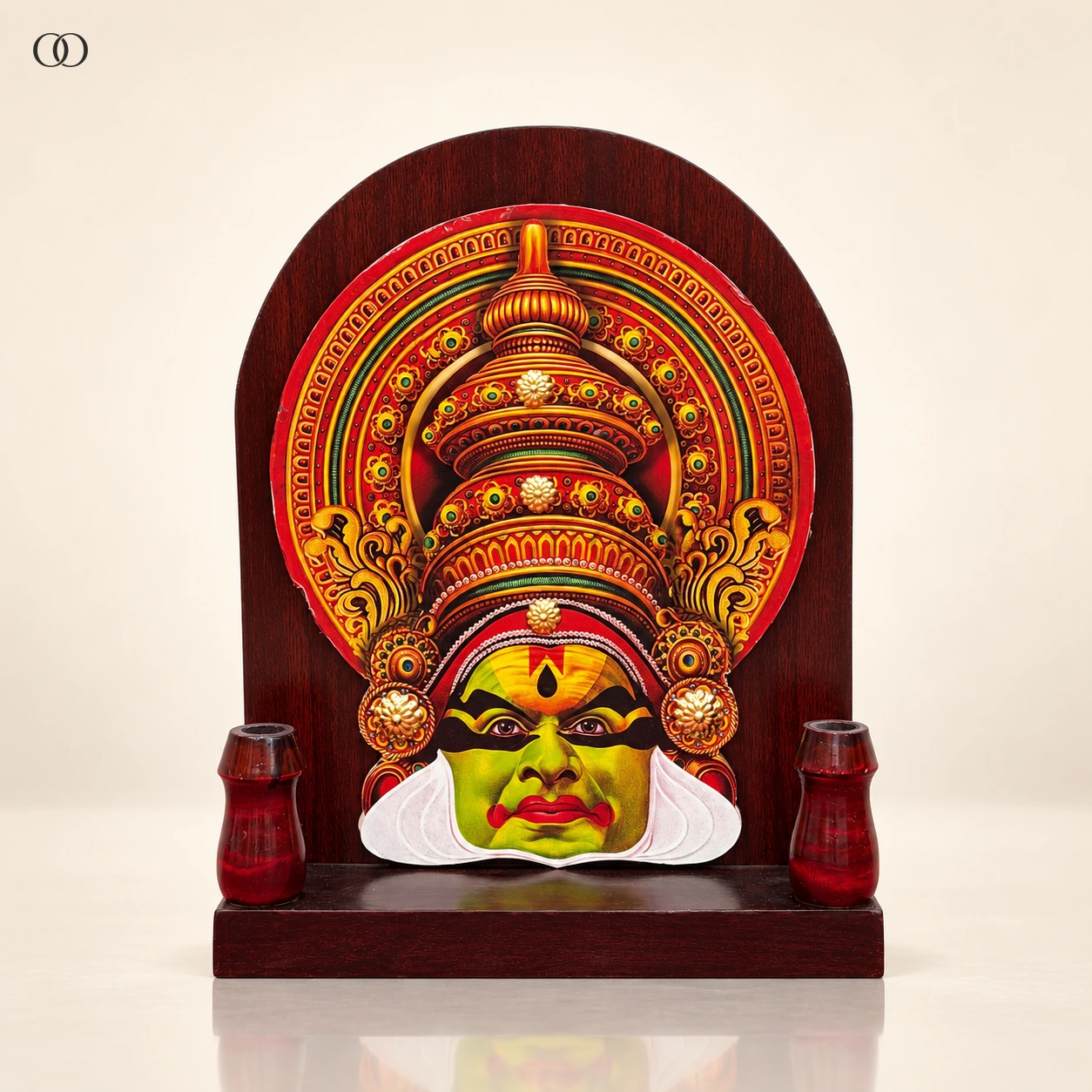 Wooden Kathakali Head Pen Stand, 12.2 Inches High — complete product