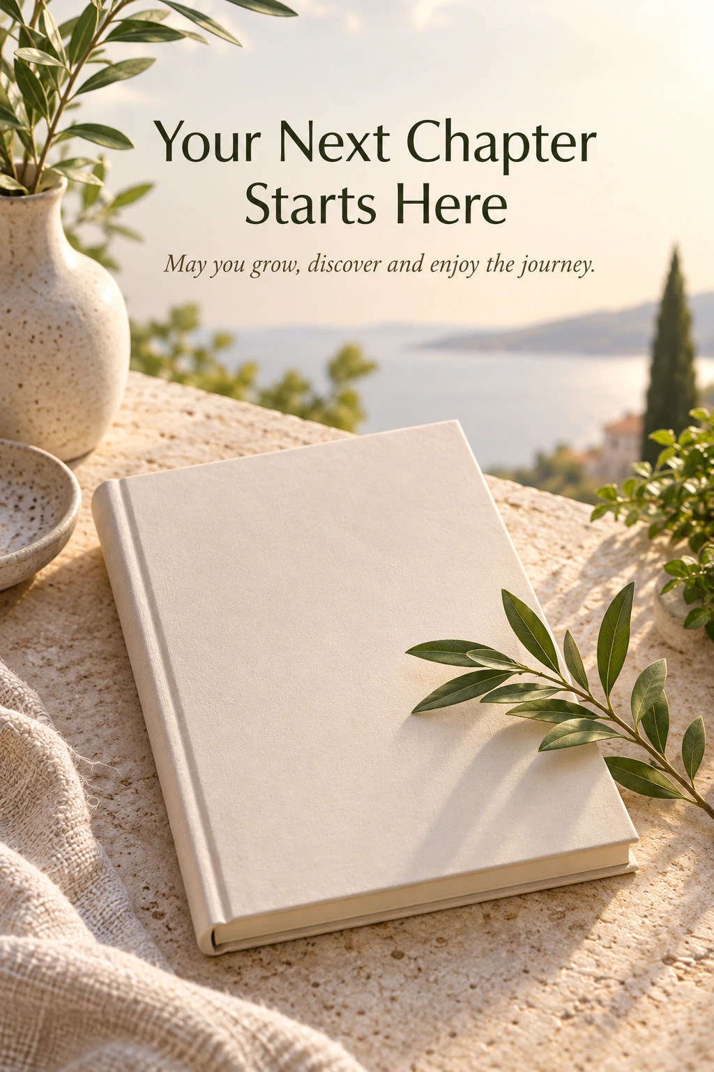 Farewell greeting design 18: Your Next Chapter Starts Here. May you grow, discover and enjoy the journey.