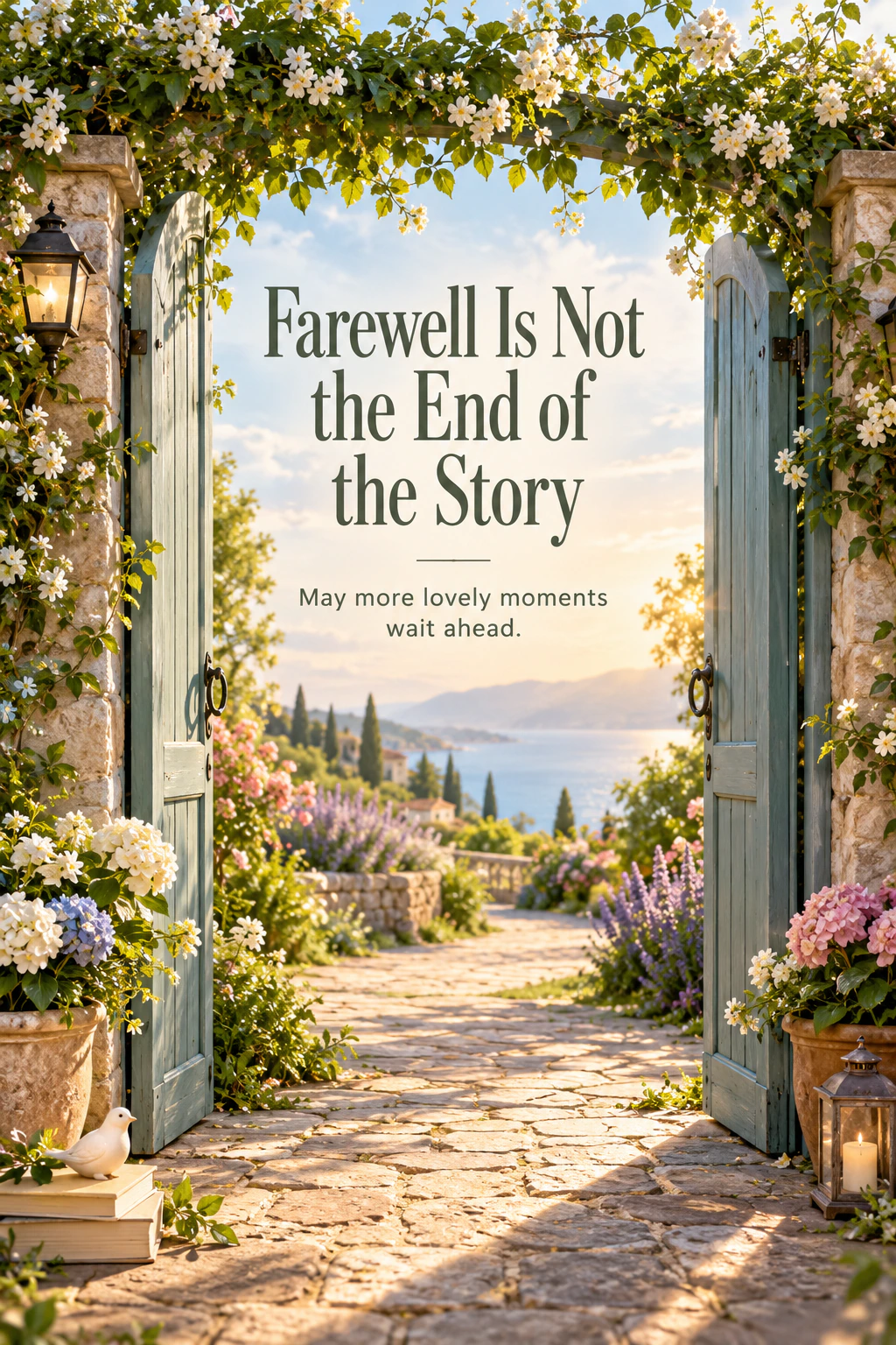 Farewell greeting design 29: Farewell Is Not the End of the Story. May more lovely moments wait ahead.