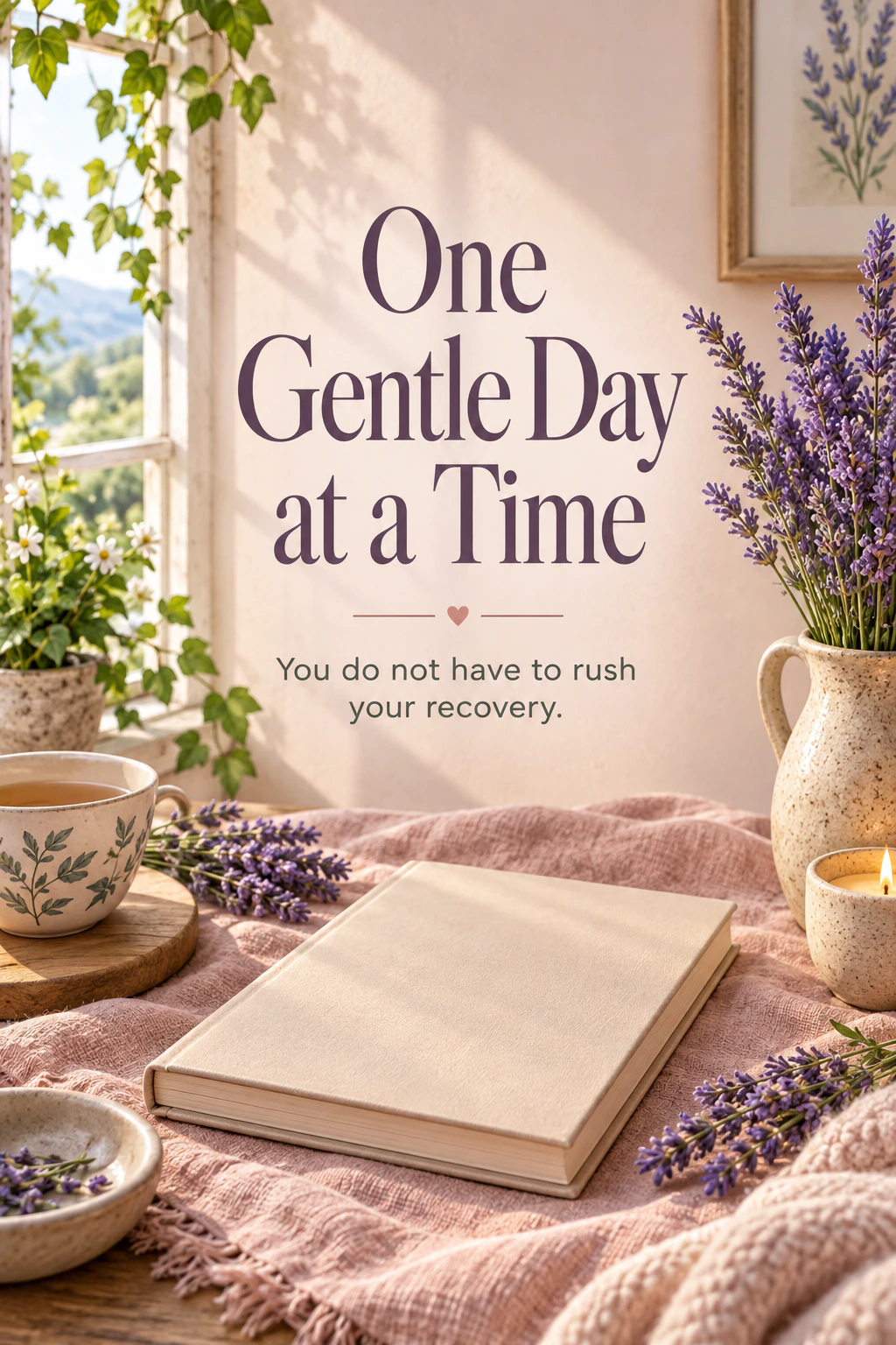 Get Well Soon greeting design 09: One Gentle Day at a Time. You do not have to rush your recovery.