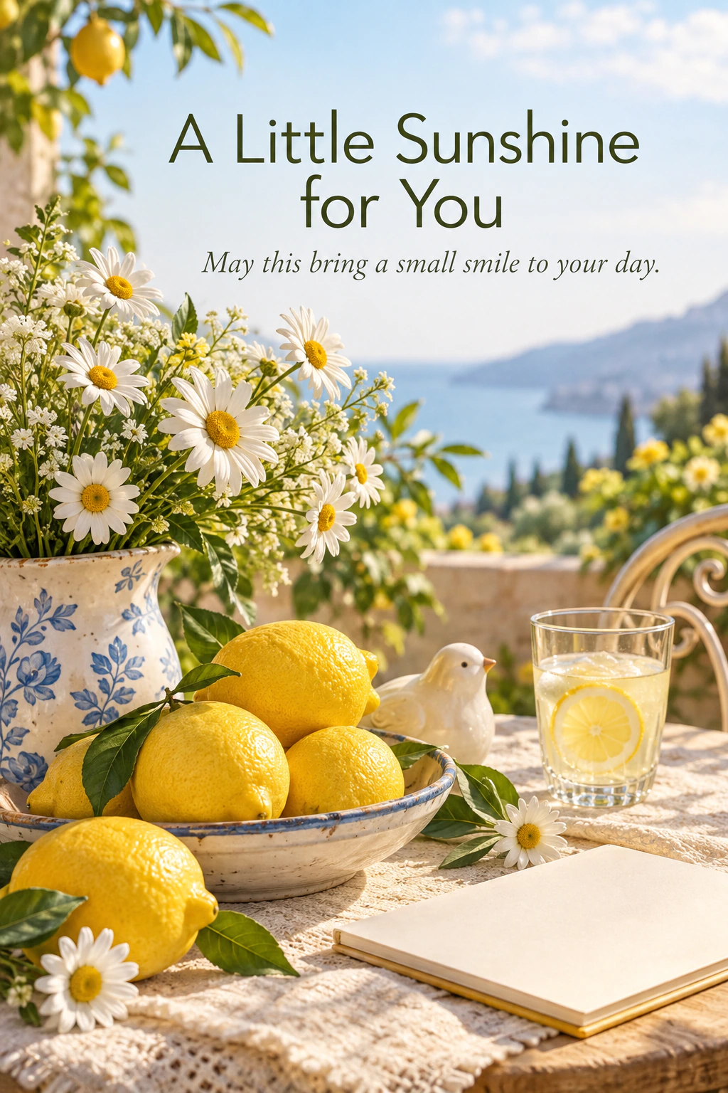 Get Well Soon greeting design 18: A Little Sunshine for You. May this bring a small smile to your day.