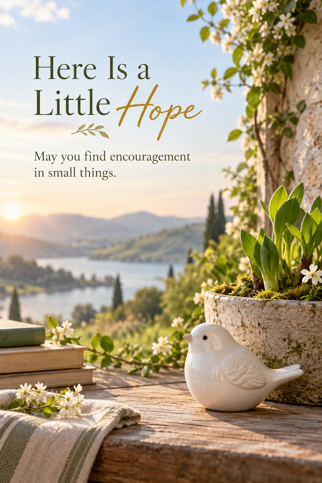 Get Well Soon greeting design 21: Here Is a Little Hope. May you find encouragement in small things.