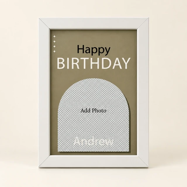 Light-Tone Birthday Photo Frame, 5.8 × 8.3 Inch — featured view