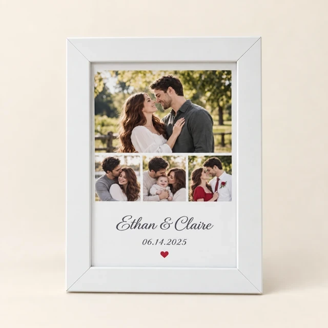 White Anniversary Photo Frame, 6 × 4 Inch — featured view