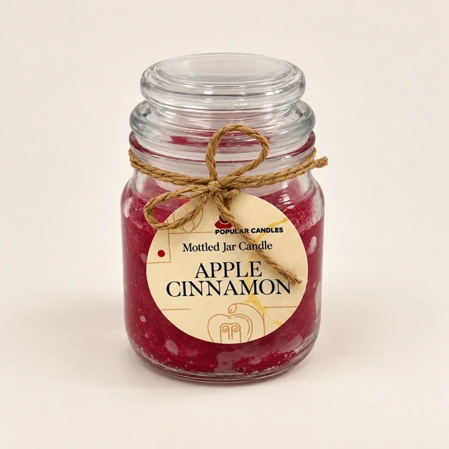 Apple Cinnamon Jar Candle with Tied Label — featured view
