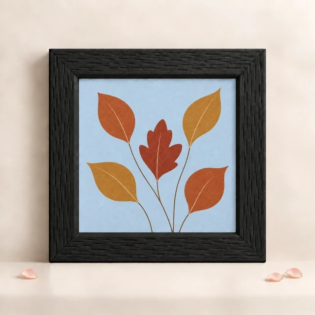 Black Textured 4 × 4 Inch Square Photo Frame