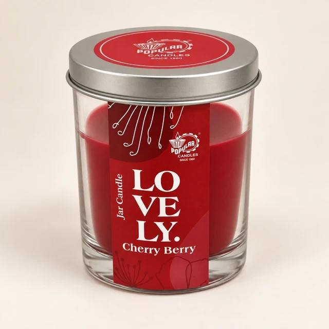 Cherry Berry Label Jar Candle, 3 × 3 × 3 Inch — featured view